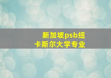 新加坡psb纽卡斯尔大学专业