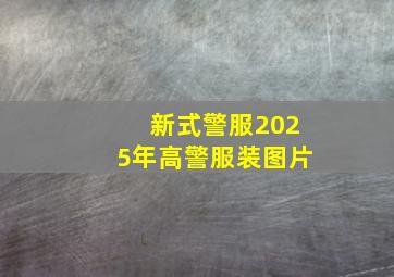 新式警服2025年高警服装图片