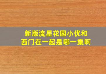 新版流星花园小优和西门在一起是哪一集啊