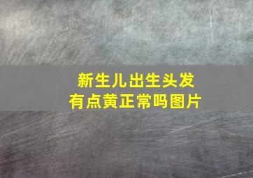 新生儿出生头发有点黄正常吗图片