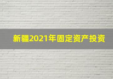 新疆2021年固定资产投资