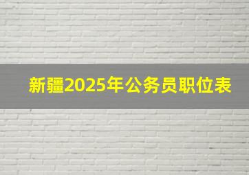 新疆2025年公务员职位表