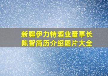 新疆伊力特酒业董事长陈智简历介绍图片大全