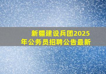 新疆建设兵团2025年公务员招聘公告最新