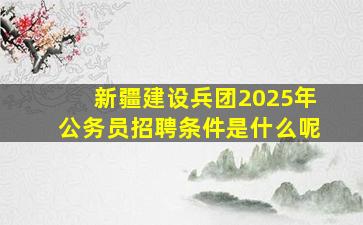 新疆建设兵团2025年公务员招聘条件是什么呢