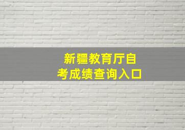 新疆教育厅自考成绩查询入口