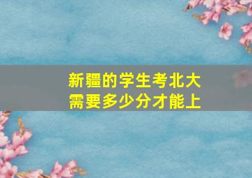 新疆的学生考北大需要多少分才能上