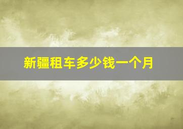 新疆租车多少钱一个月