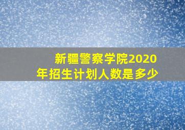 新疆警察学院2020年招生计划人数是多少