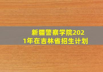 新疆警察学院2021年在吉林省招生计划