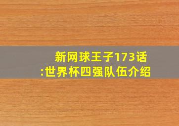 新网球王子173话:世界杯四强队伍介绍