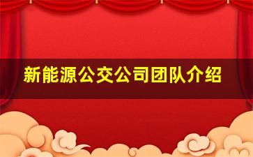 新能源公交公司团队介绍