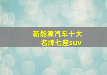 新能源汽车十大名牌七座suv