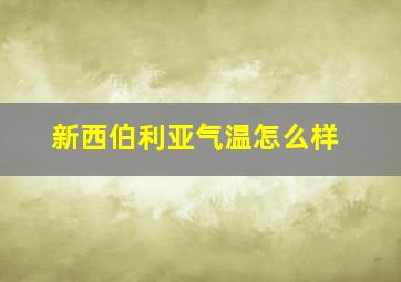 新西伯利亚气温怎么样