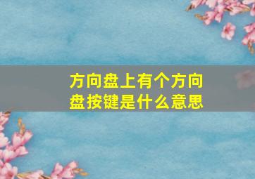 方向盘上有个方向盘按键是什么意思