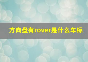 方向盘有rover是什么车标