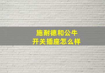 施耐德和公牛开关插座怎么样