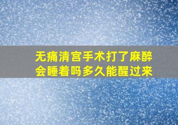 无痛清宫手术打了麻醉会睡着吗多久能醒过来