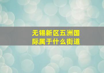 无锡新区五洲国际属于什么街道