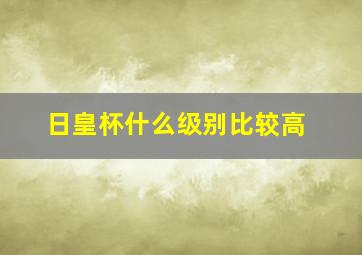 日皇杯什么级别比较高