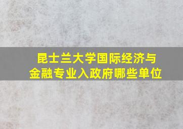 昆士兰大学国际经济与金融专业入政府哪些单位