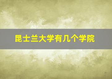 昆士兰大学有几个学院