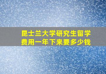 昆士兰大学研究生留学费用一年下来要多少钱