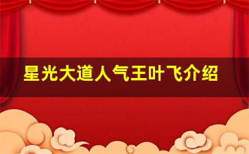 星光大道人气王叶飞介绍