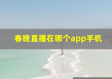 春晚直播在哪个app手机