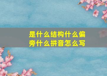 是什么结构什么偏旁什么拼音怎么写