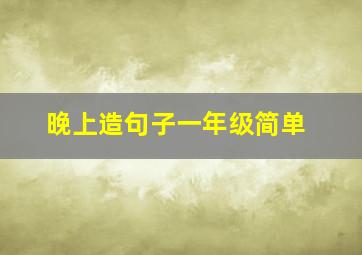 晚上造句子一年级简单