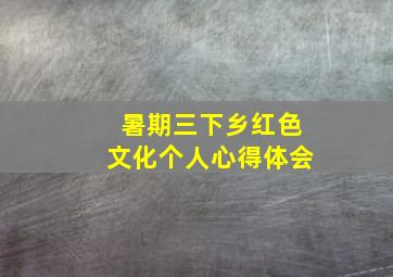 暑期三下乡红色文化个人心得体会