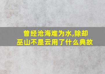 曾经沧海难为水,除却巫山不是云用了什么典故