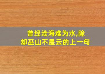 曾经沧海难为水,除却巫山不是云的上一句