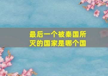 最后一个被秦国所灭的国家是哪个国