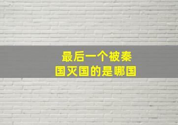 最后一个被秦国灭国的是哪国