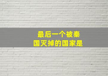 最后一个被秦国灭掉的国家是