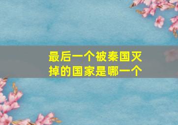 最后一个被秦国灭掉的国家是哪一个