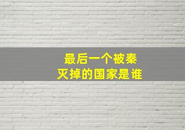 最后一个被秦灭掉的国家是谁