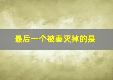 最后一个被秦灭掉的是