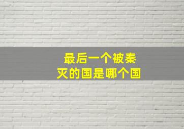 最后一个被秦灭的国是哪个国