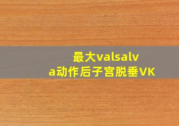 最大valsalva动作后子宫脱垂VK