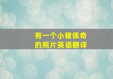 有一个小猪佩奇的照片英语翻译