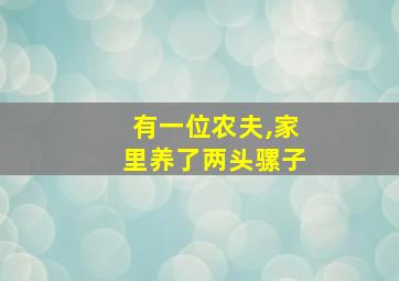 有一位农夫,家里养了两头骡子