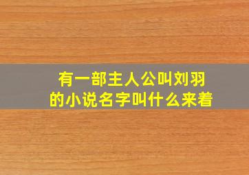 有一部主人公叫刘羽的小说名字叫什么来着