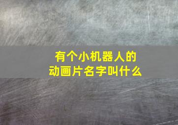 有个小机器人的动画片名字叫什么