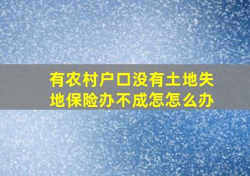 有农村户口没有土地失地保险办不成怎怎么办