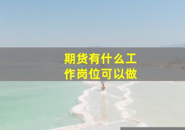 期货有什么工作岗位可以做