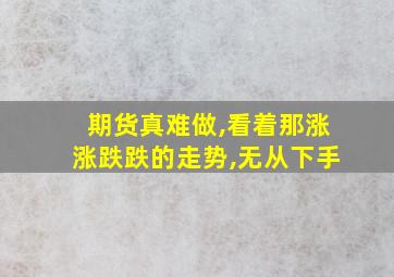 期货真难做,看着那涨涨跌跌的走势,无从下手