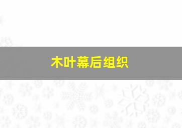 木叶幕后组织